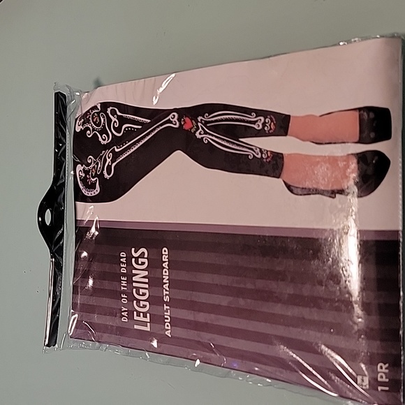Day of the dead leggings. New. 1 pair. One size. (Up to size 8) hallowee… - Picture 2 of 3